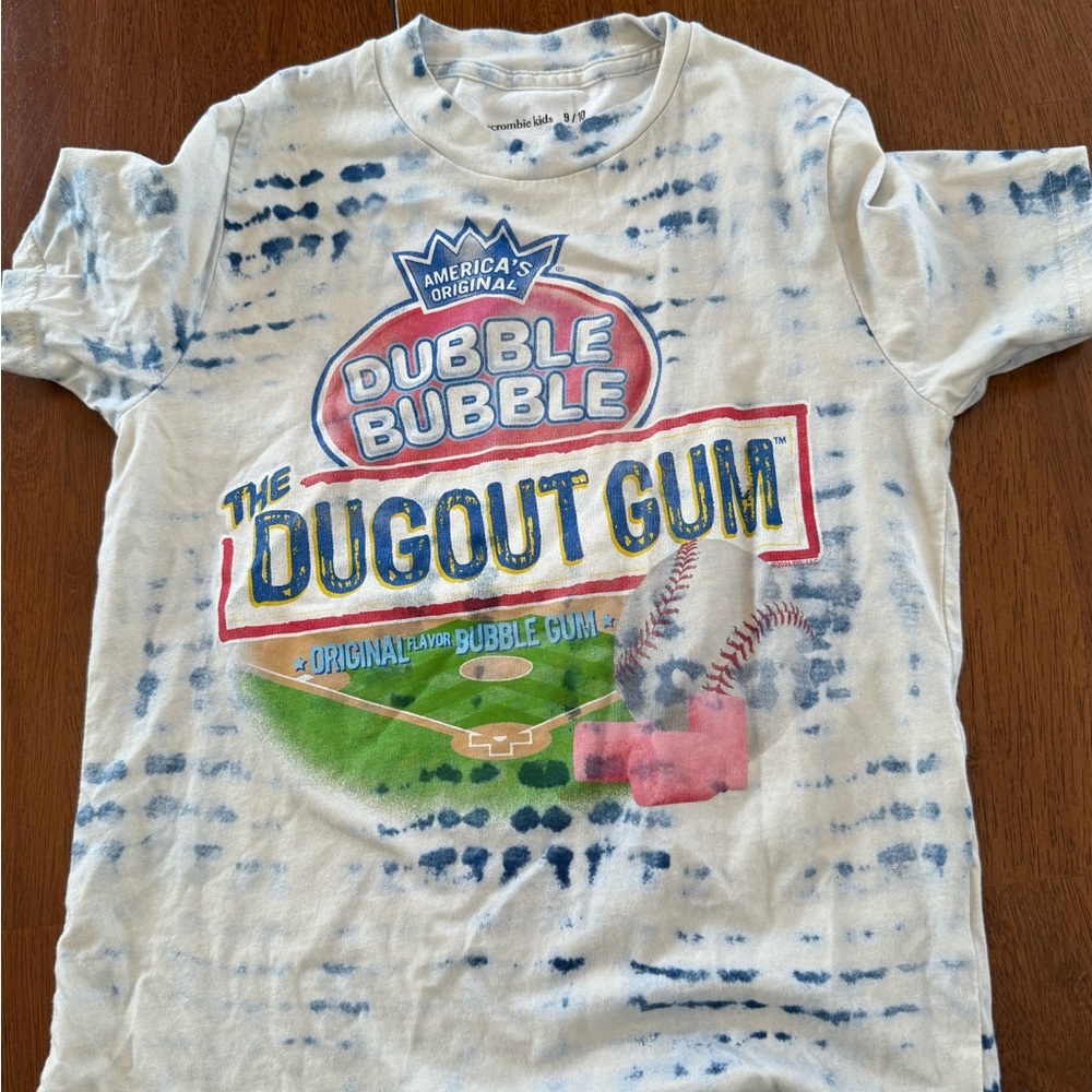Abercrombie Kids Dugout Gum Graphic Tee - Blue and White